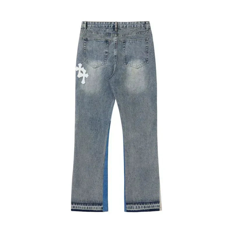 Cross Patch - Flared Jeans - Tygra Clothing